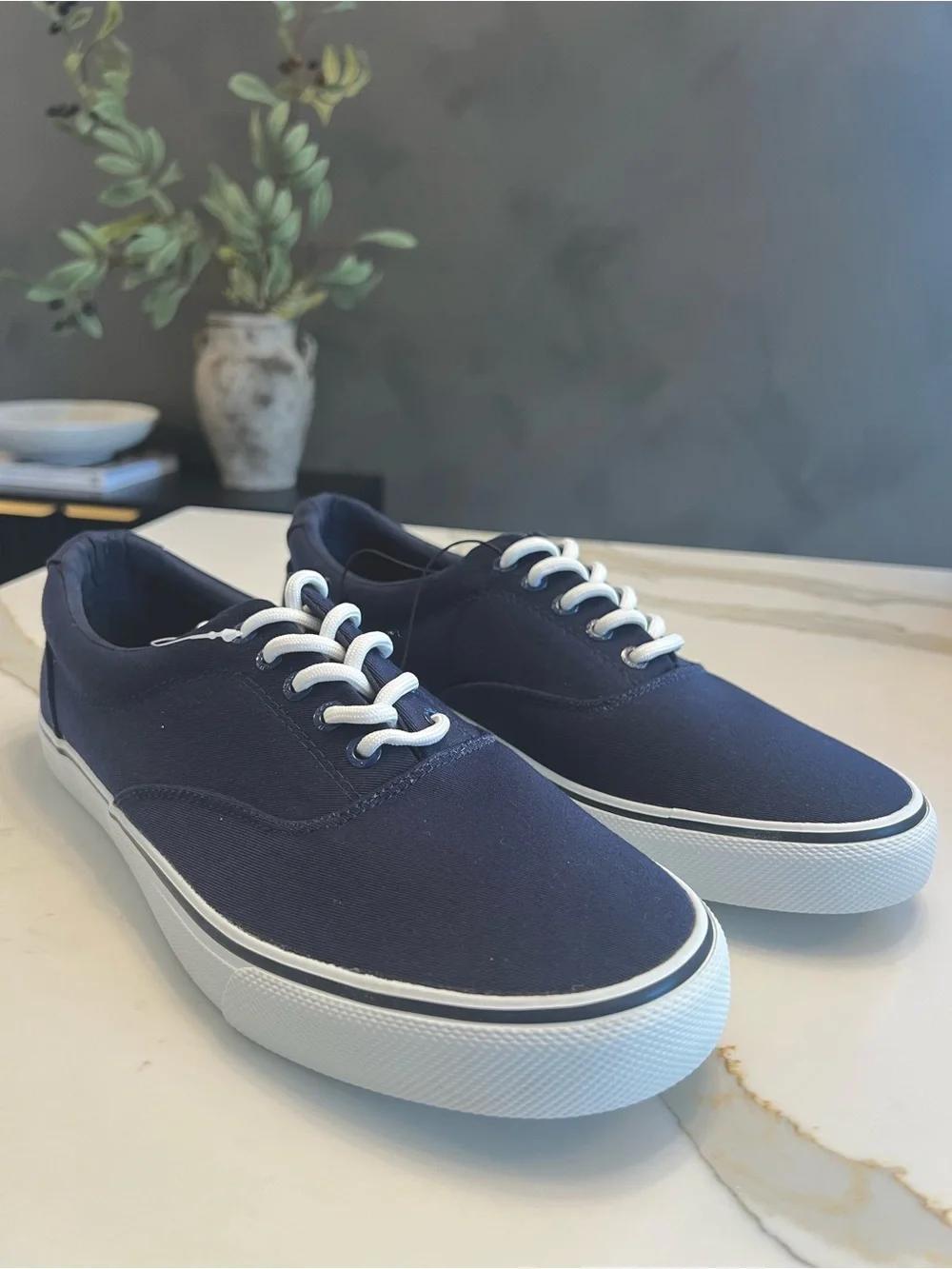 Izod Navy Canvas Low-Top Sneakers with White Sole